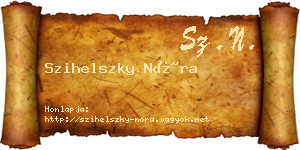Szihelszky Nóra névjegykártya