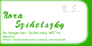 nora szihelszky business card